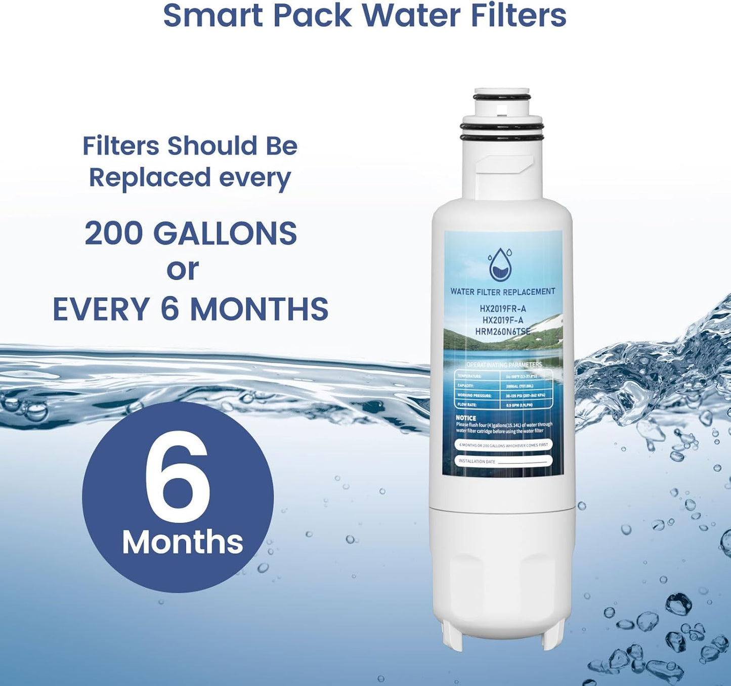 Filtro agua repuesto comp Hisense HX2019FR-A Mora MRM260N6T6TBWB