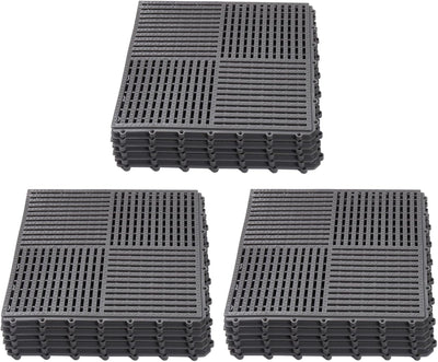 18 Tapetes Antiderrap 12x12pulg Grises 0.4pulg Grosor