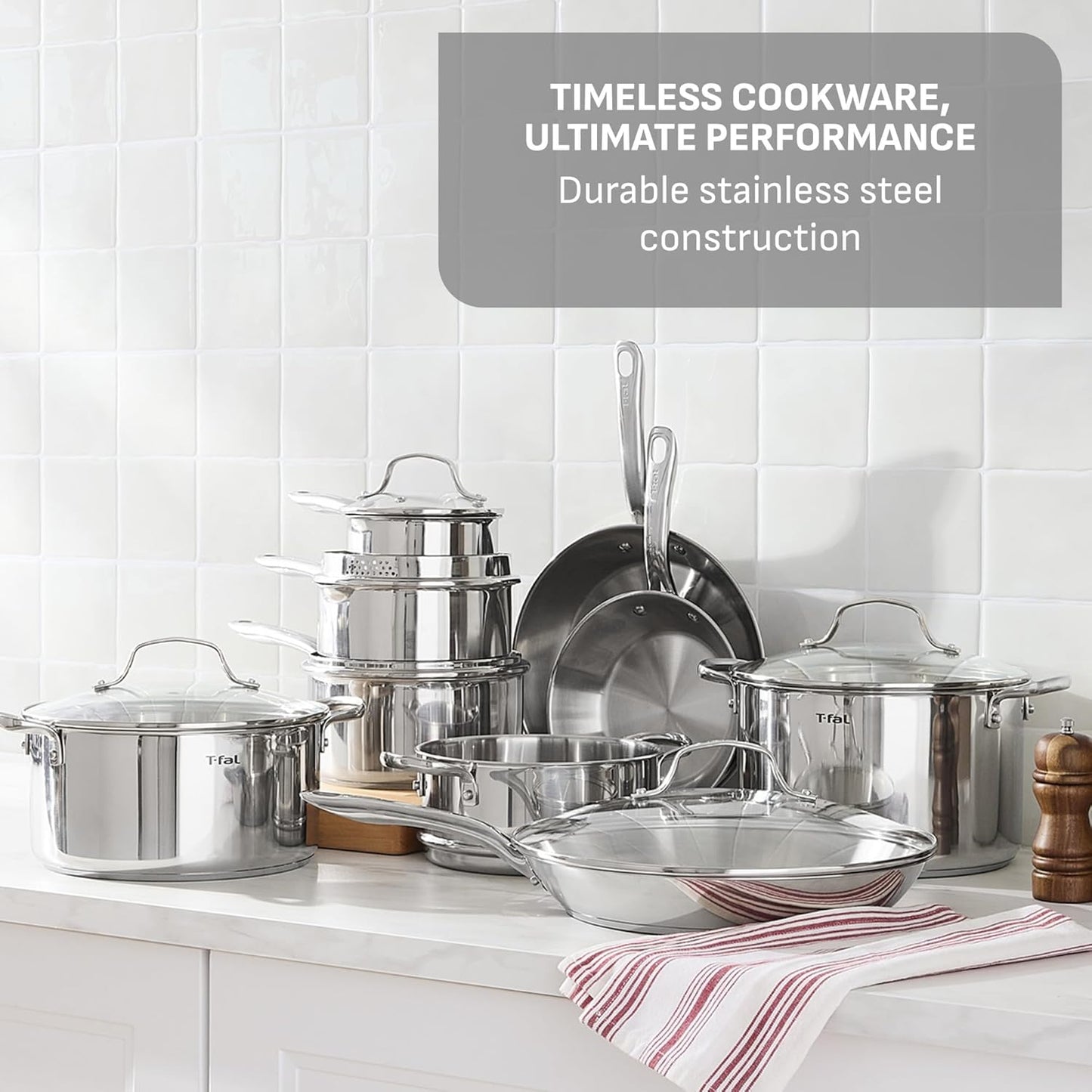 Set 15 Pzas Utensilios Acero Inox para Cocina Inducción