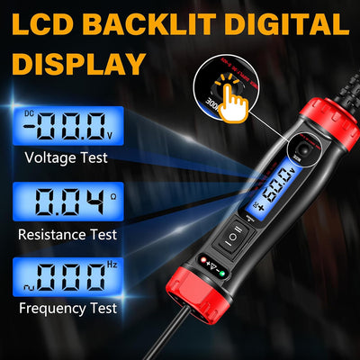 Probador circuito potencia automotriz con LCD 5-60V