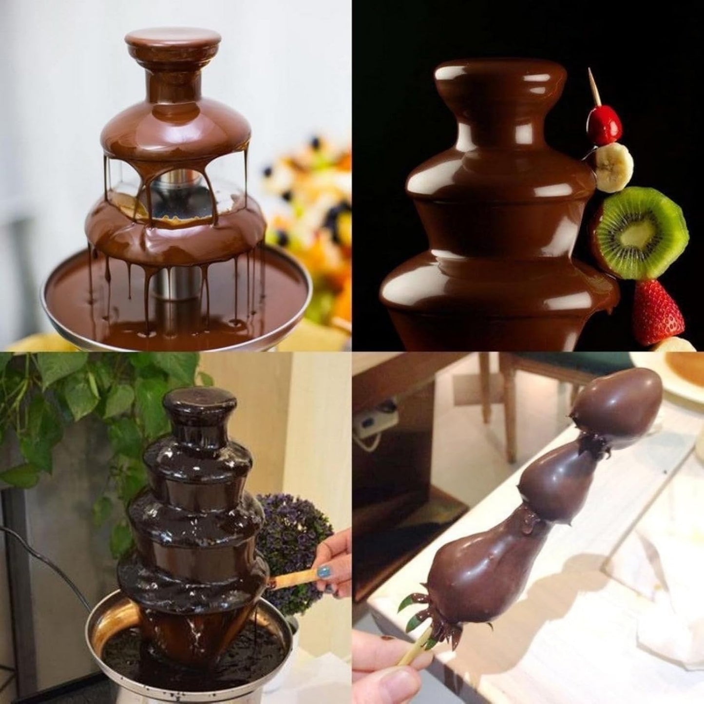 Fuente chocolate 4 niveles acero inox para fiesta