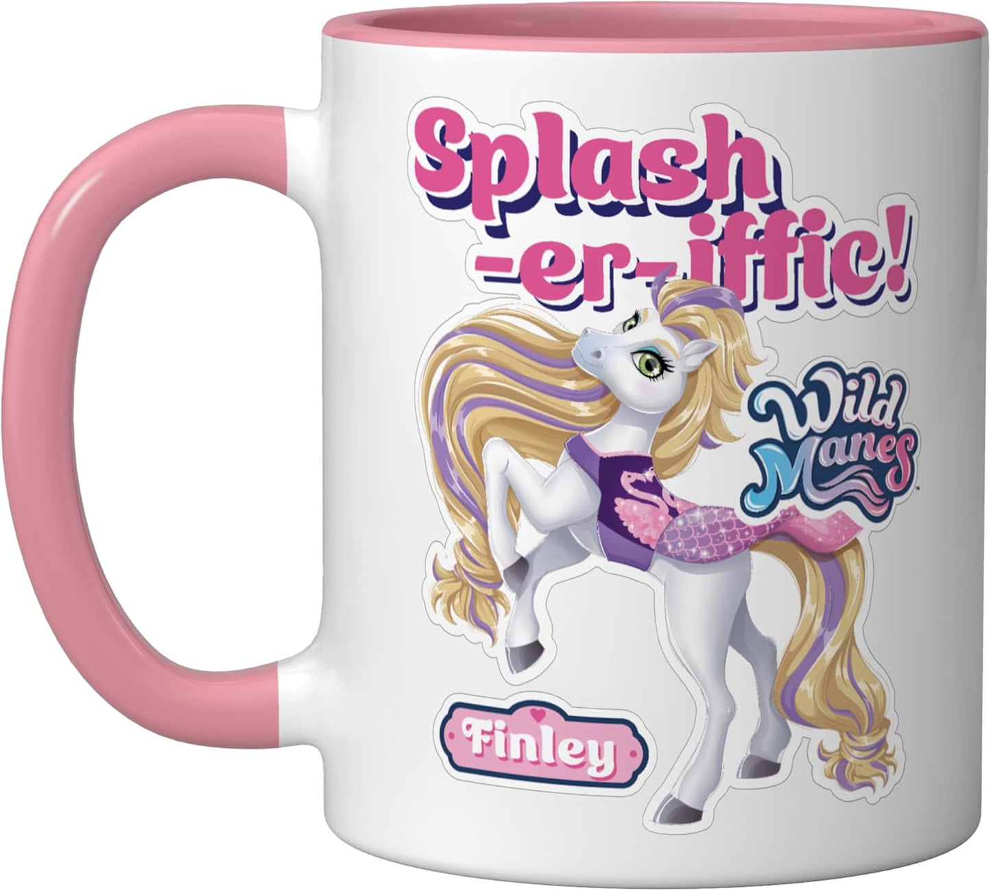 Taza Cerámica Rosa/Blanco Serie Finley