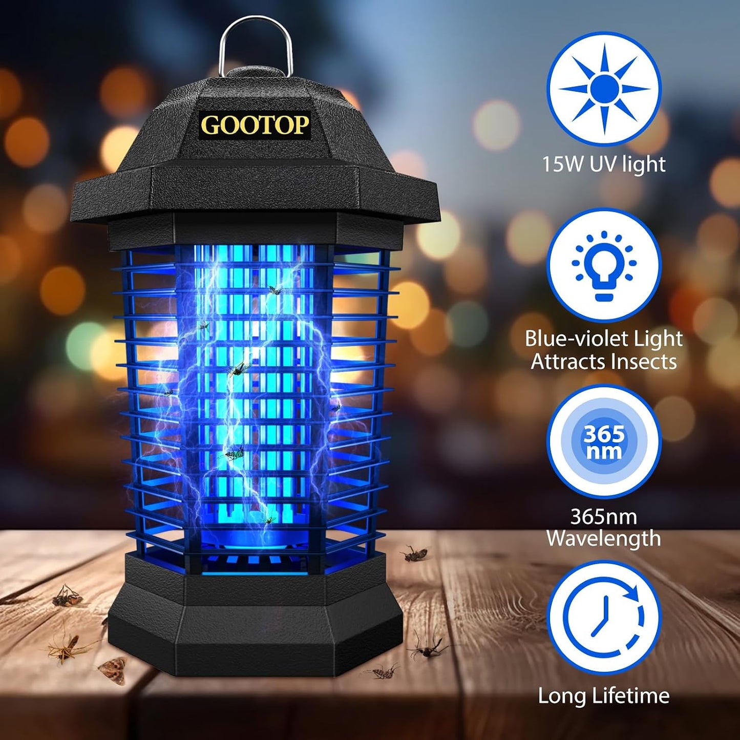 Bombilla repuesto extractor mosquitos T6 Pro K15 T9 X3 15W