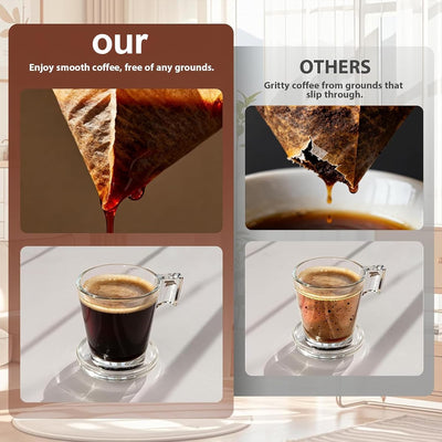 100 filtros de café en forma de cono para cafetera de goteo y pour over, sin cloro