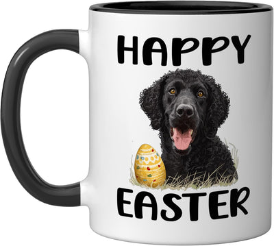 Taza Cerámica Perros Curly Coated Retriever Negro/Blanco