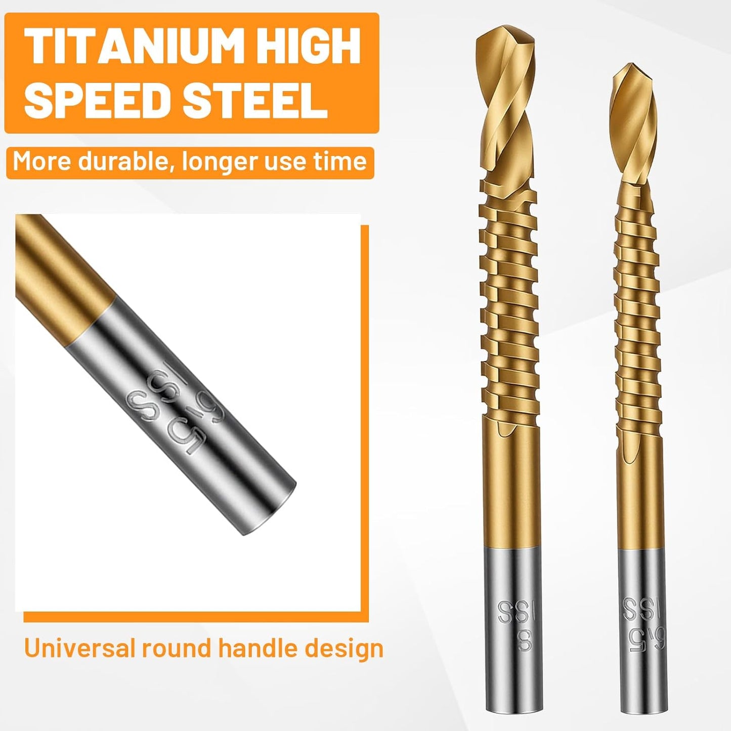 Set 6 Brocas Titanio HSS 3/4/5/6/6.5/0.315pulg