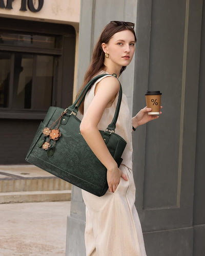 Bolsa portátil cuero vintage para mujer trabajo oficina