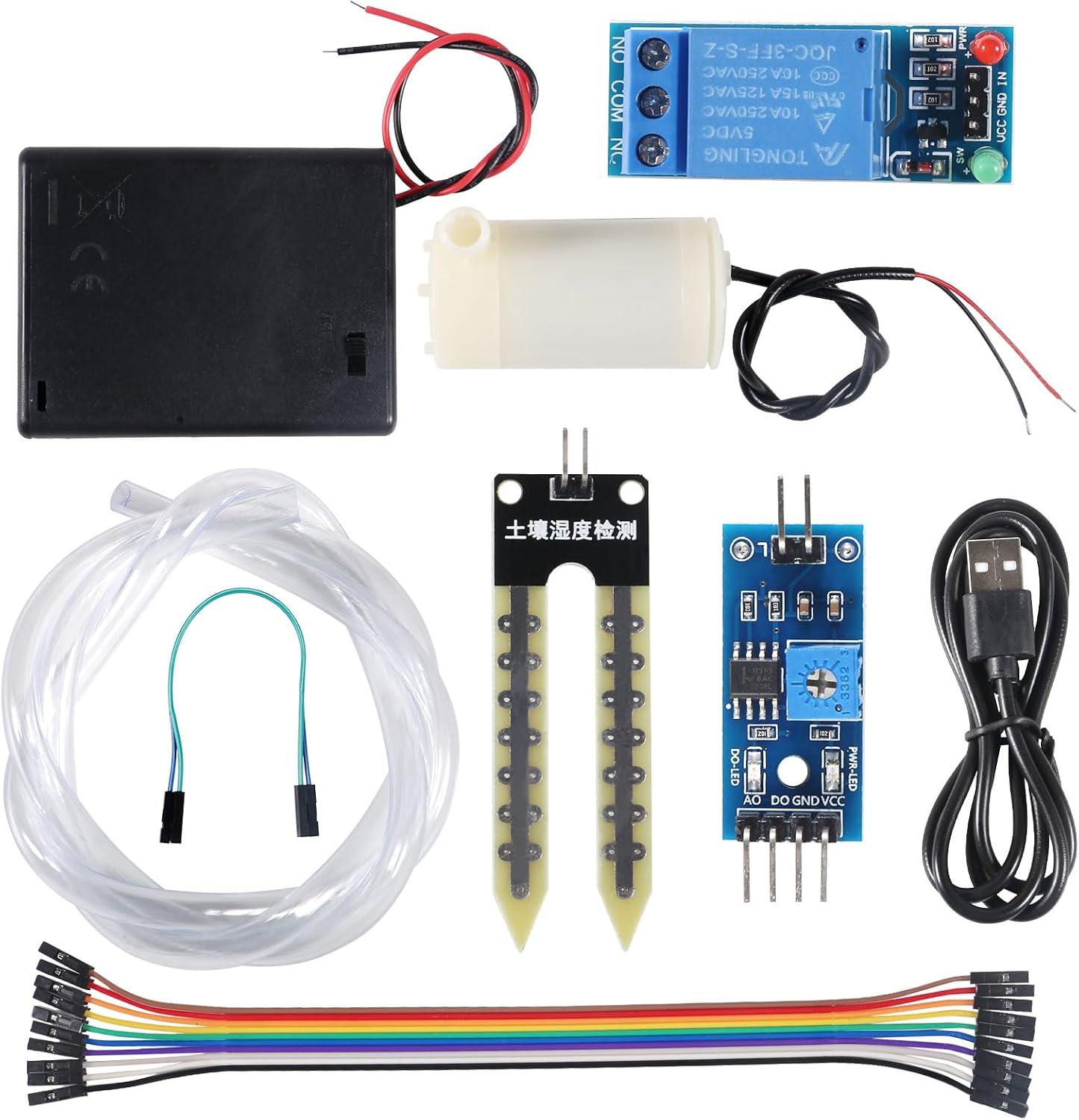 Kit riego automático sensor humedad suelo bomba 19.7pulg jardín