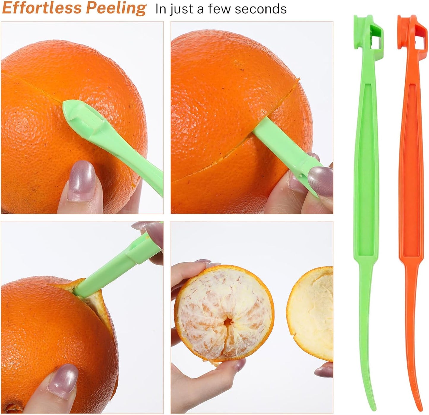 Herramientas de plástico para pelar naranjas y cítricos con mango ergonómico