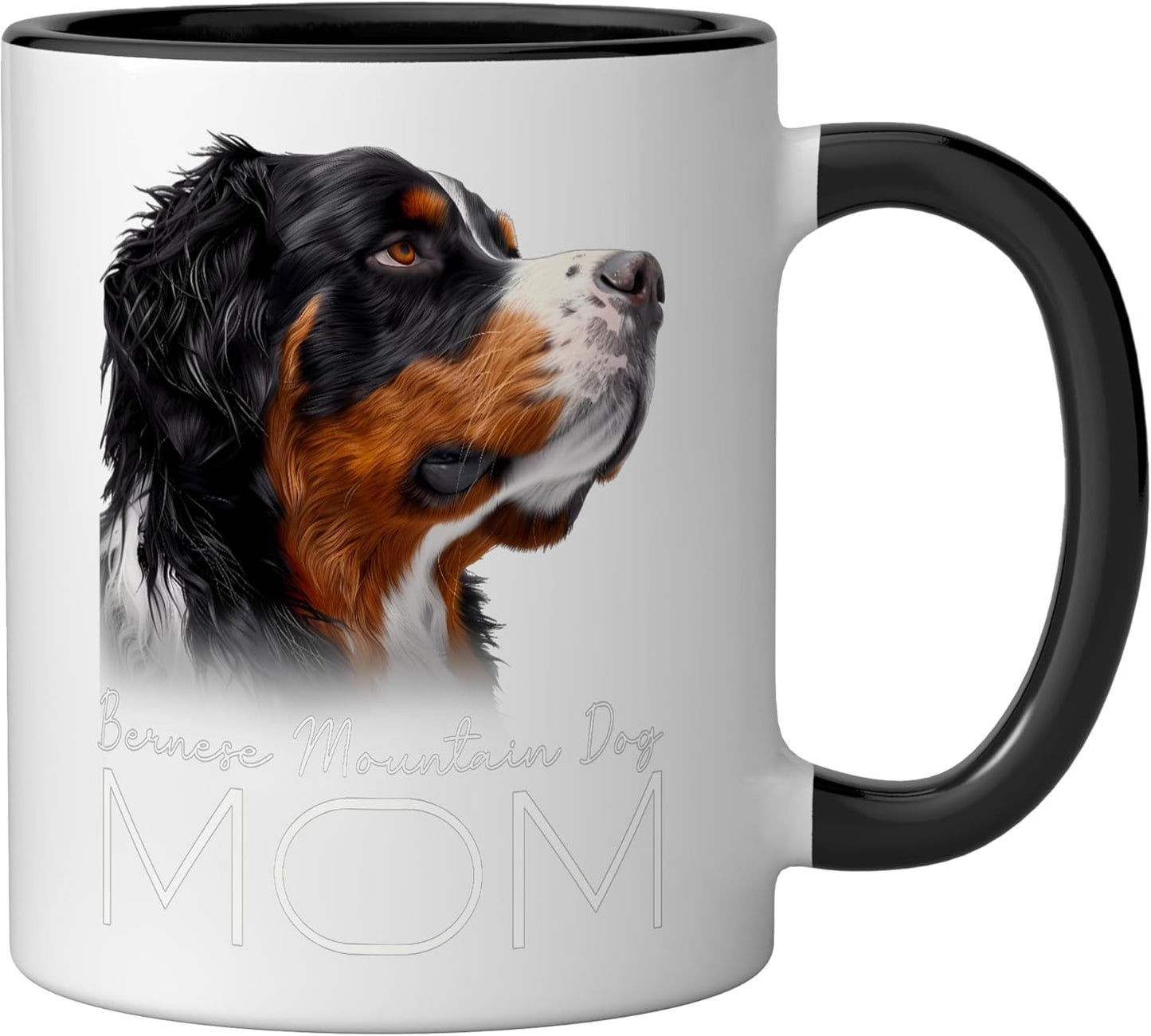 Taza Cerámica Bernese Mountain Dog Mom Negro/Blanco