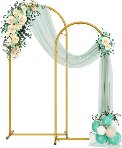 2 Pzas Soporte Arco Metal 5-6ft Dorado Boda Decoración
