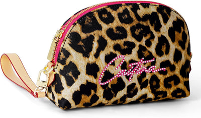 Bolsa maquillaje leopardo pulsera portátil viaje mujer
