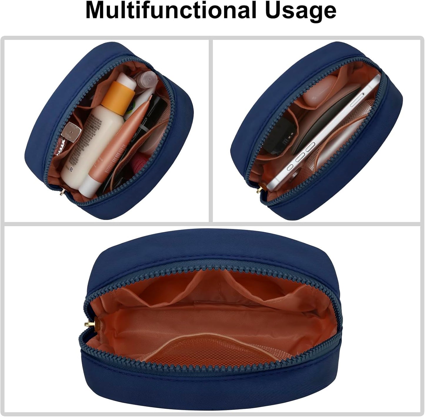 Bolsa maquillaje viaje con cremallera Azul oscuro