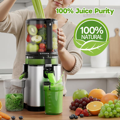 Exprimidor con 3 filtros tolva 6pulg para frutas y verduras