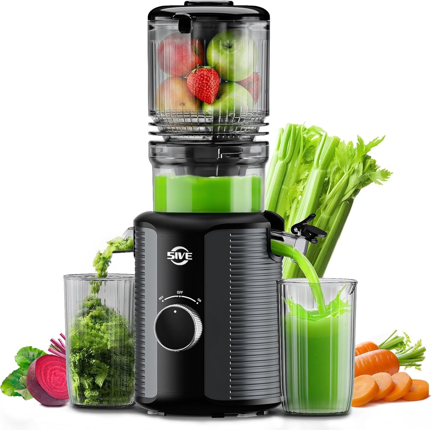 Extractor Jugos Eléctrico 1.2L Canal 5.1pulg Frutas Verduras