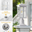 2 Luces Poste Exterior Blanca Base Muelle Impermeable