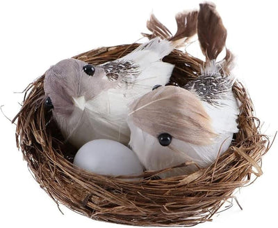 Nido pájaro decoración con plumas espuma falsa para manualidades