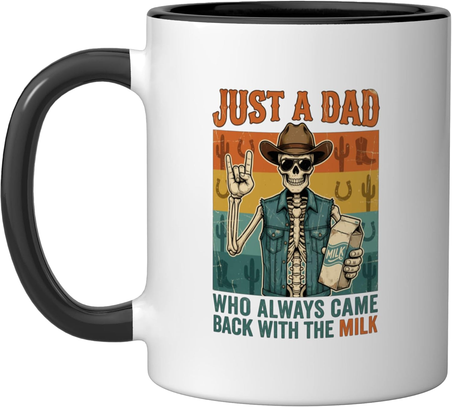 Taza Cerámica Papa Esqueleto Negro/Blanco