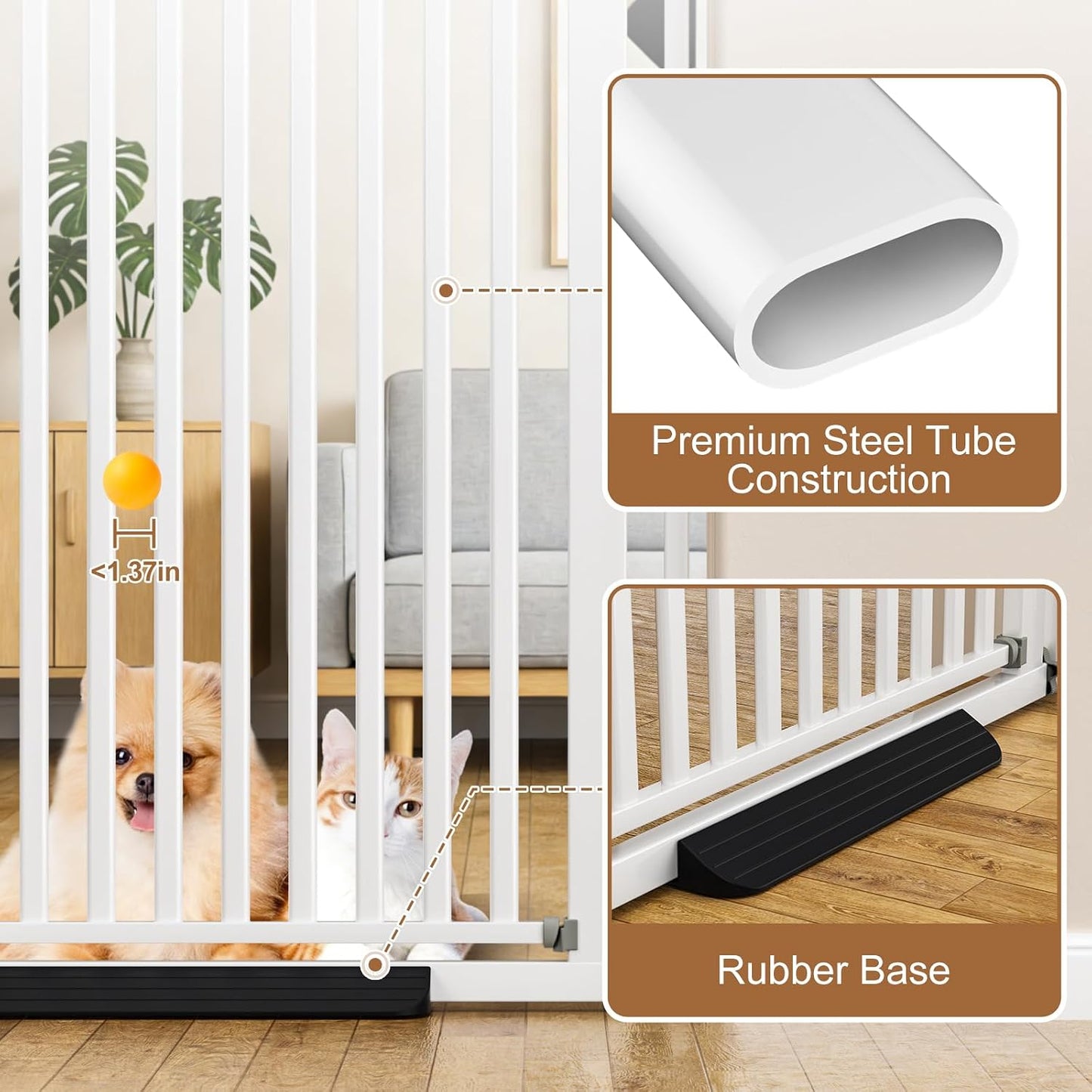 Puerta para gatos perros 71pulg 30-41 con kit extensión