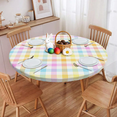 Mantel redondo elástico ajustable para mesas 36-44 pulgadas resistente al agua