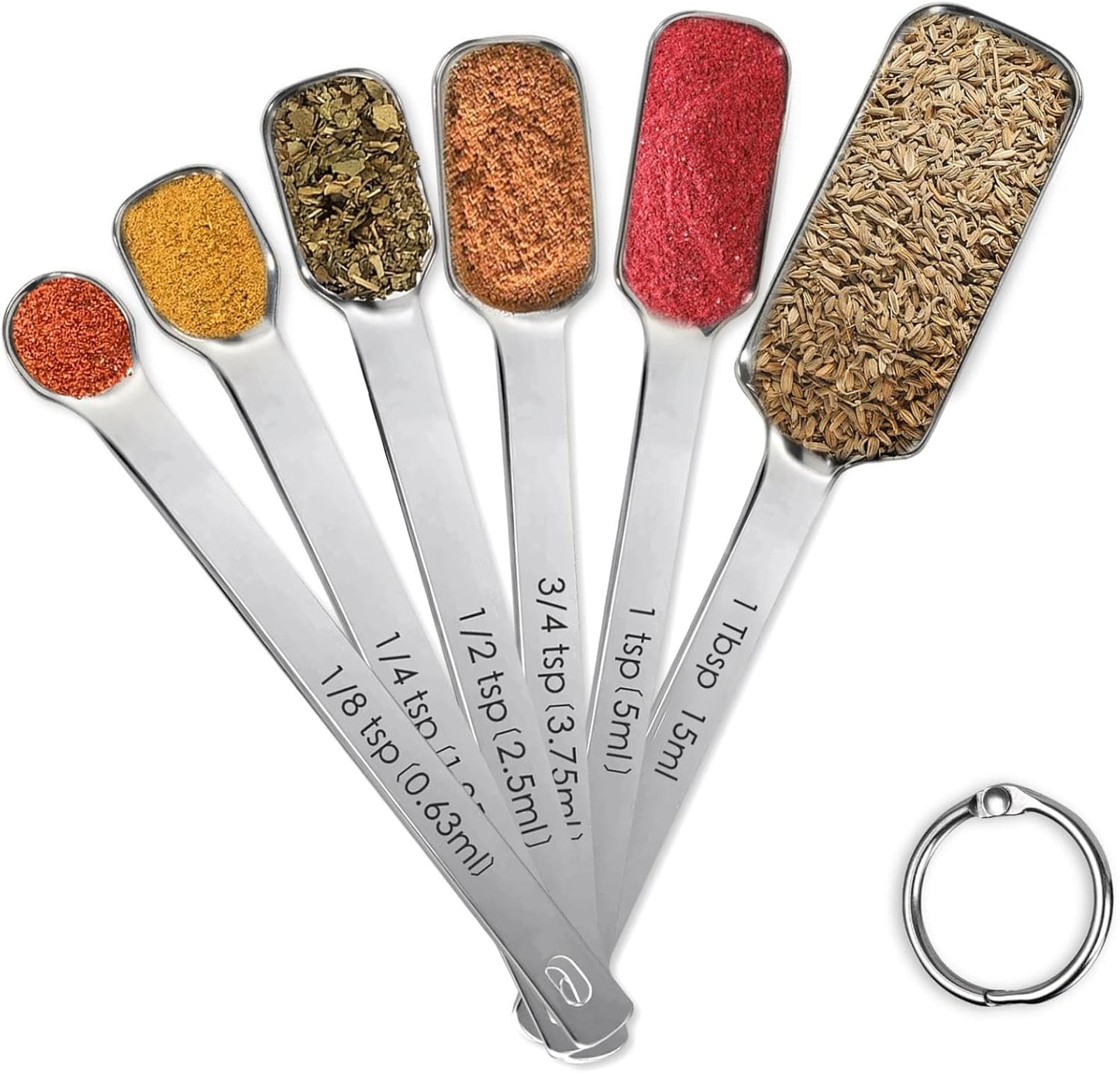 Juego de 6 cucharaditas de metal para cocinar y hornear