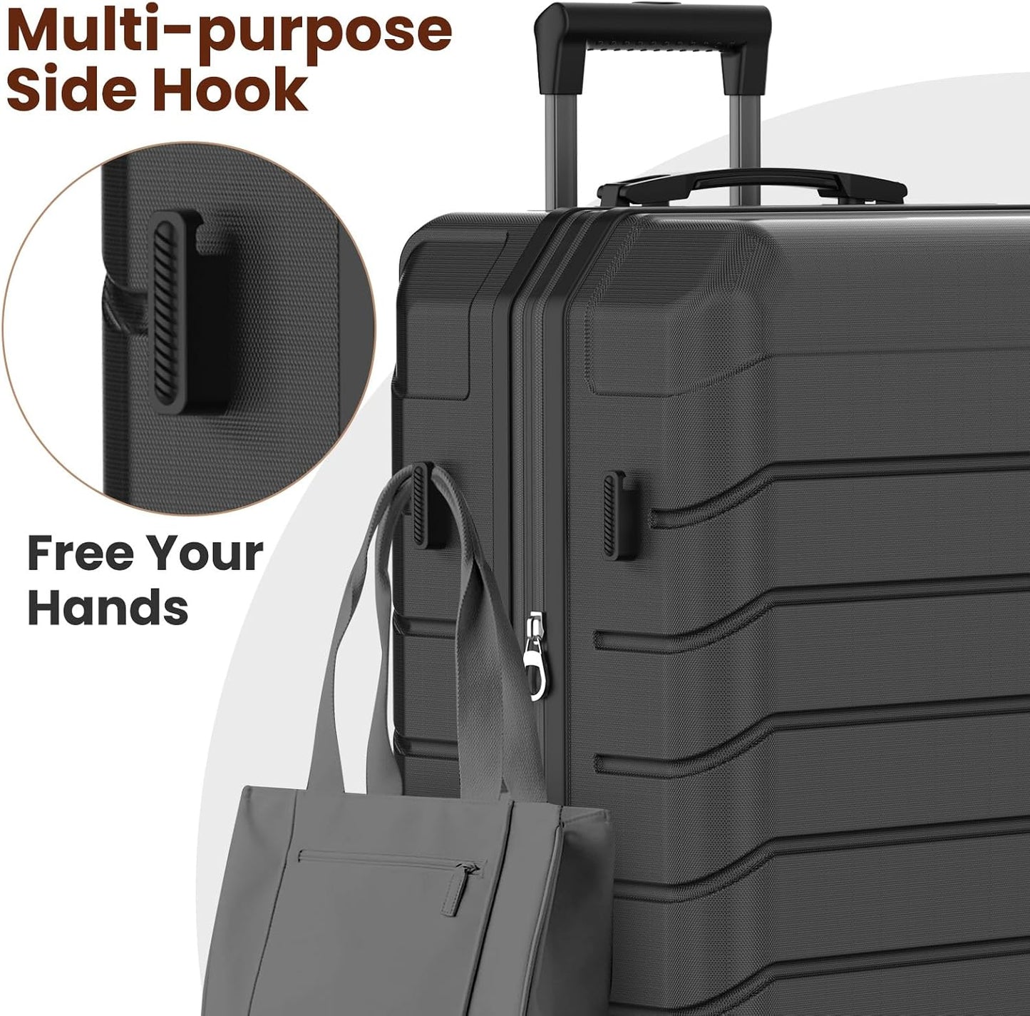 Set 3 Pzas Maleta Rígida con Ruedas TSA 20/26pulg Negro