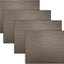 Set 4 Alfombrillas de Mesa Cuero Rectangular Espresso