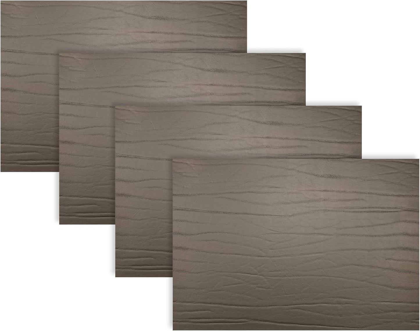 Set 4 Alfombrillas de Mesa Cuero Rectangular Espresso