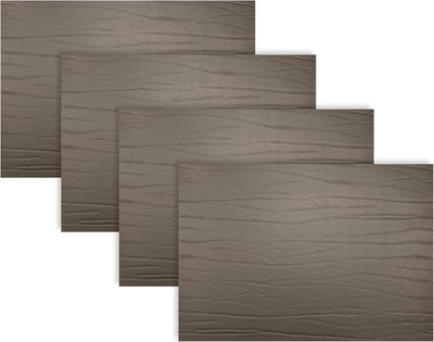 Set 4 Alfombrillas de Mesa Cuero Rectangular Espresso