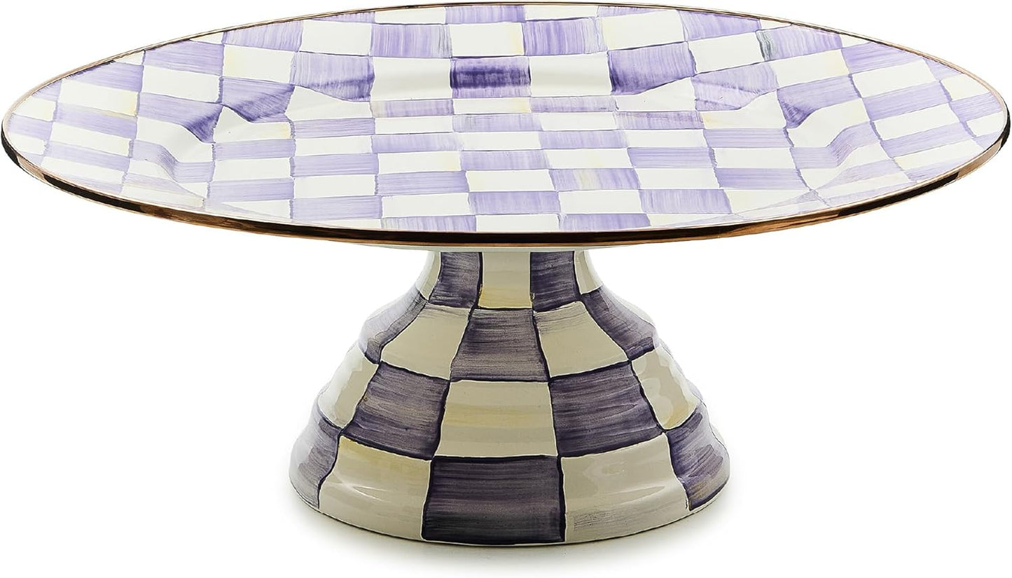 Plato pedestal esmaltado soporte tarta morado