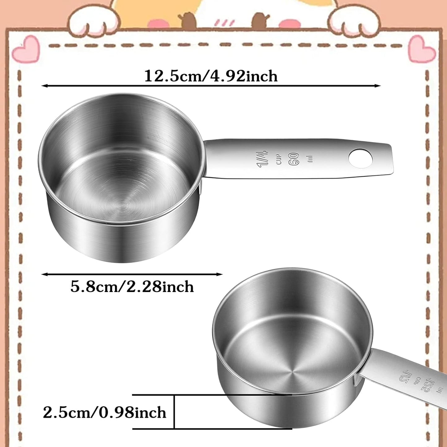 2 Cucharas Medidoras Acero Inox 2.0oz para Mascotas