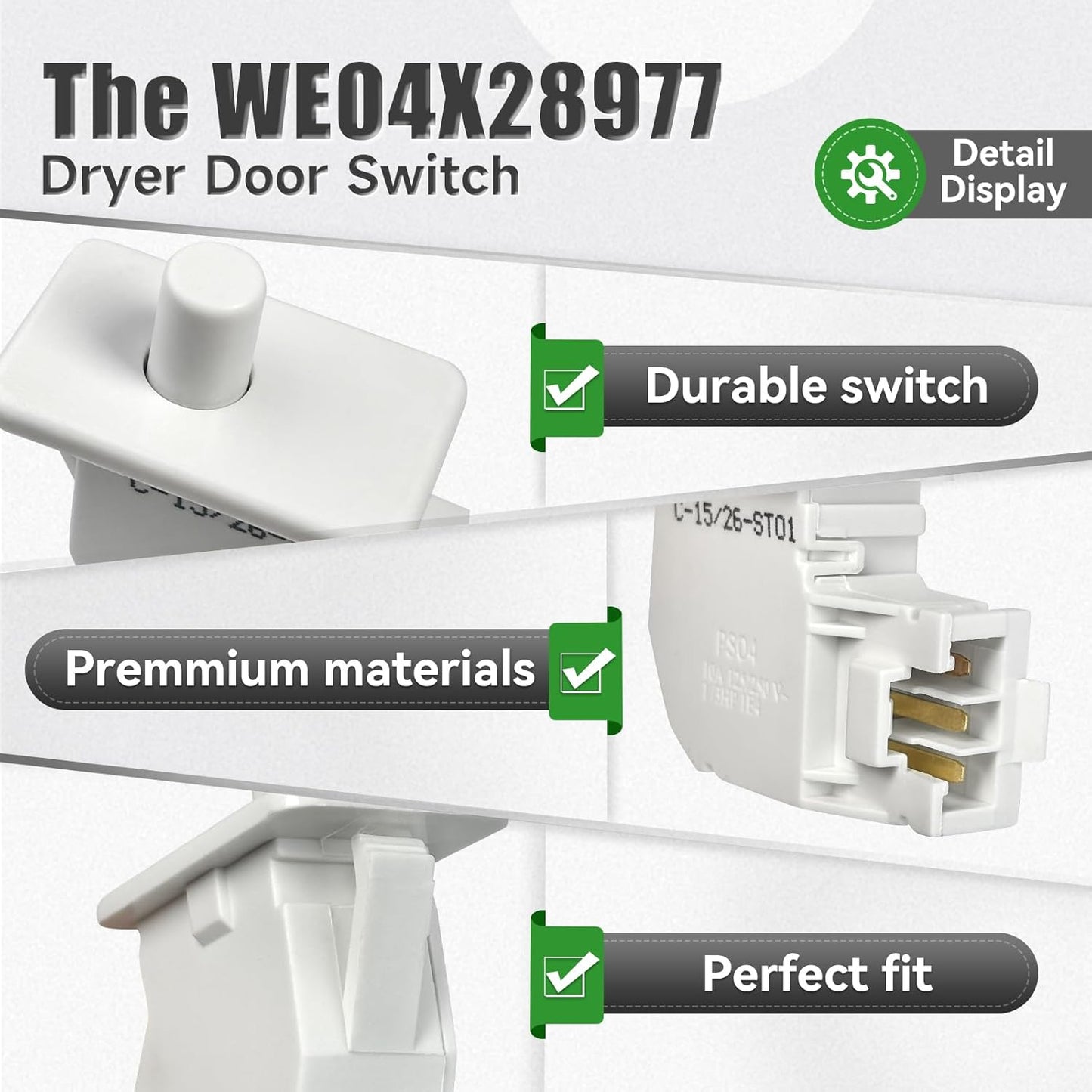 Interruptor puerta secadora WE04X28977 comp GE Hotpoint
