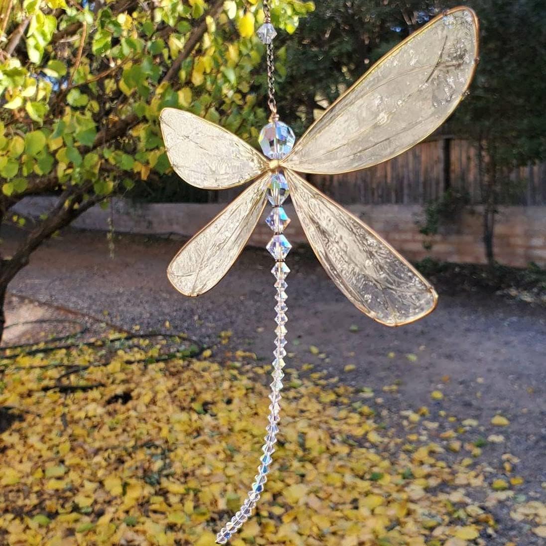 Prisma cristal libélula arcoíris adorno para ventana jardín