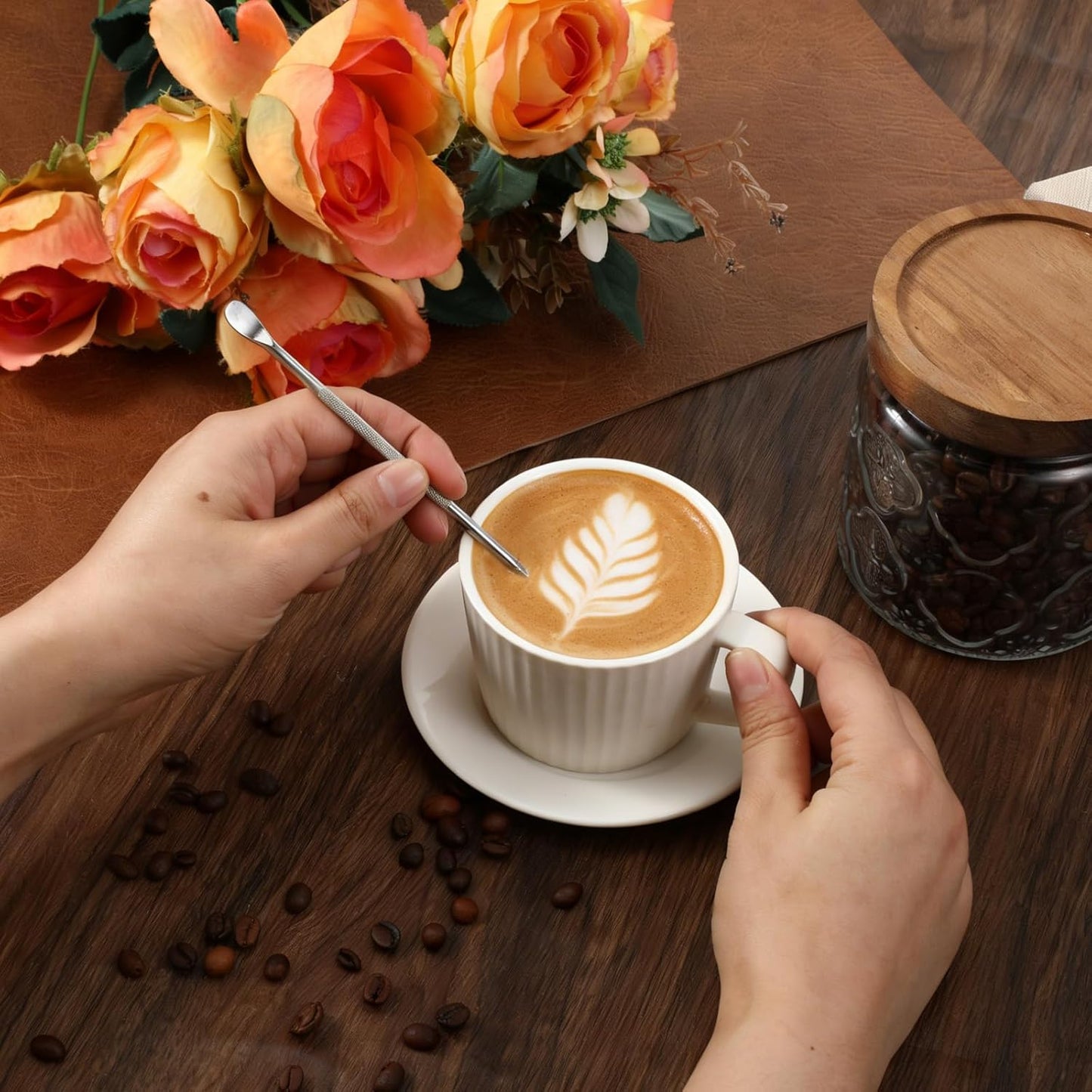 2 Bolígrafos Acero Inox Barista para Café y Capuchino