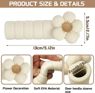 2 Pzas Fundas Manijas Puerta Antiestáticas Antiquemaduras Blanco