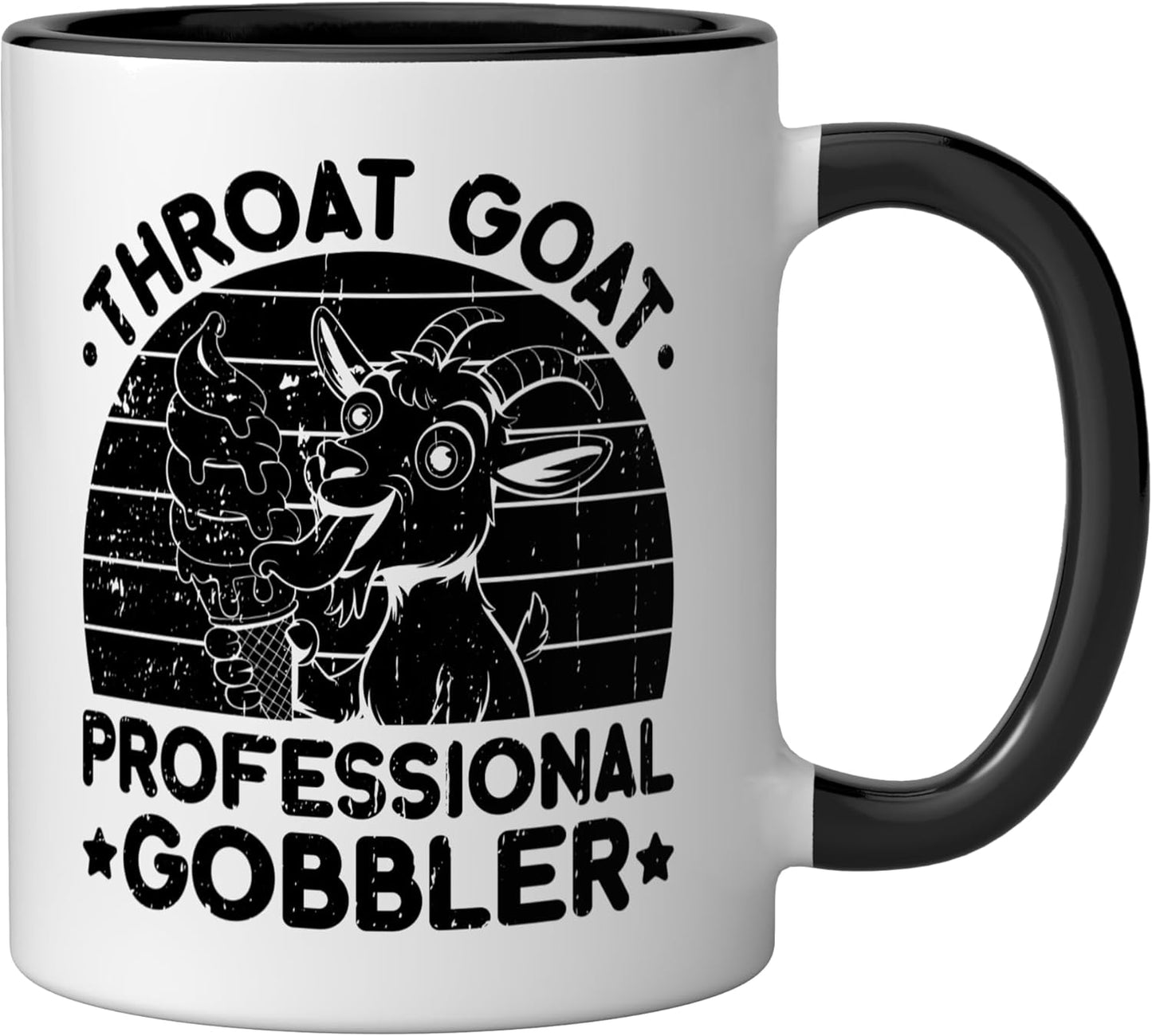 Taza Cerámica Garganta Cabra Humor Negro/Blanco