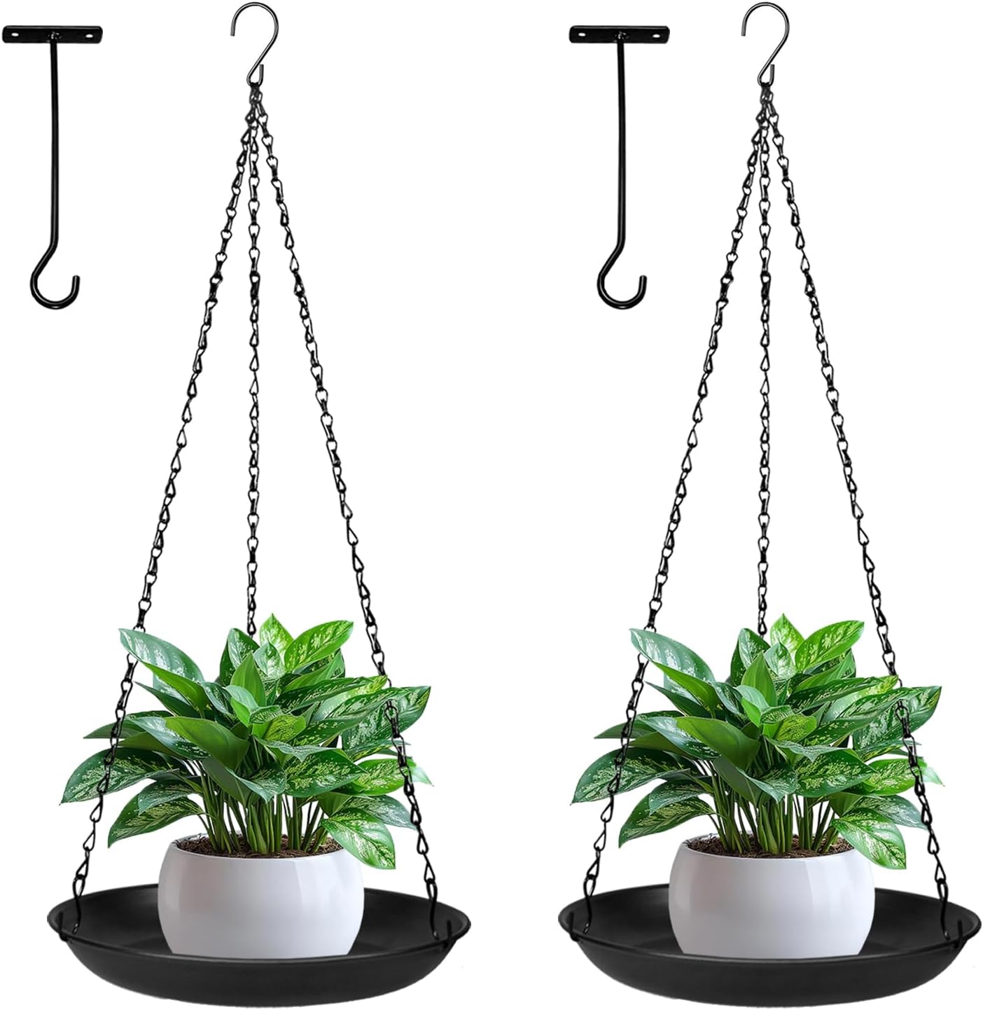 Colgador metal para plantas cesta pared techo cadena set 2