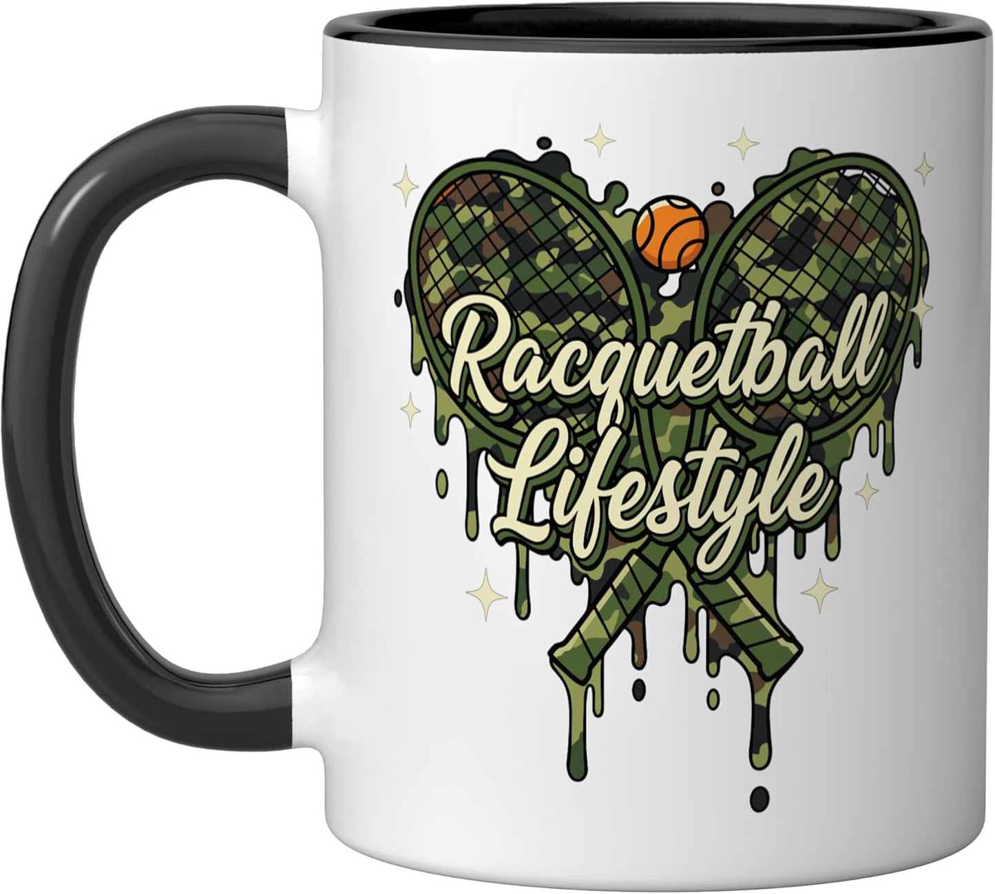 Taza cerámica estilo vida drip camo negra/blanca