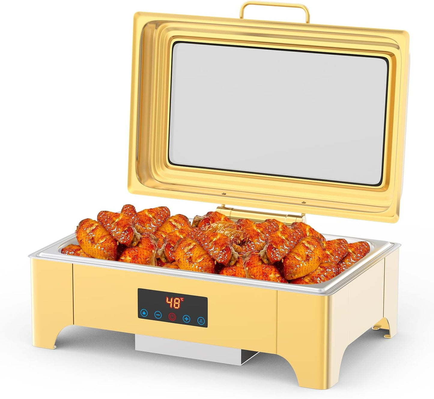Plato eléctrico 9qt pantalla tactil para buffet dorado