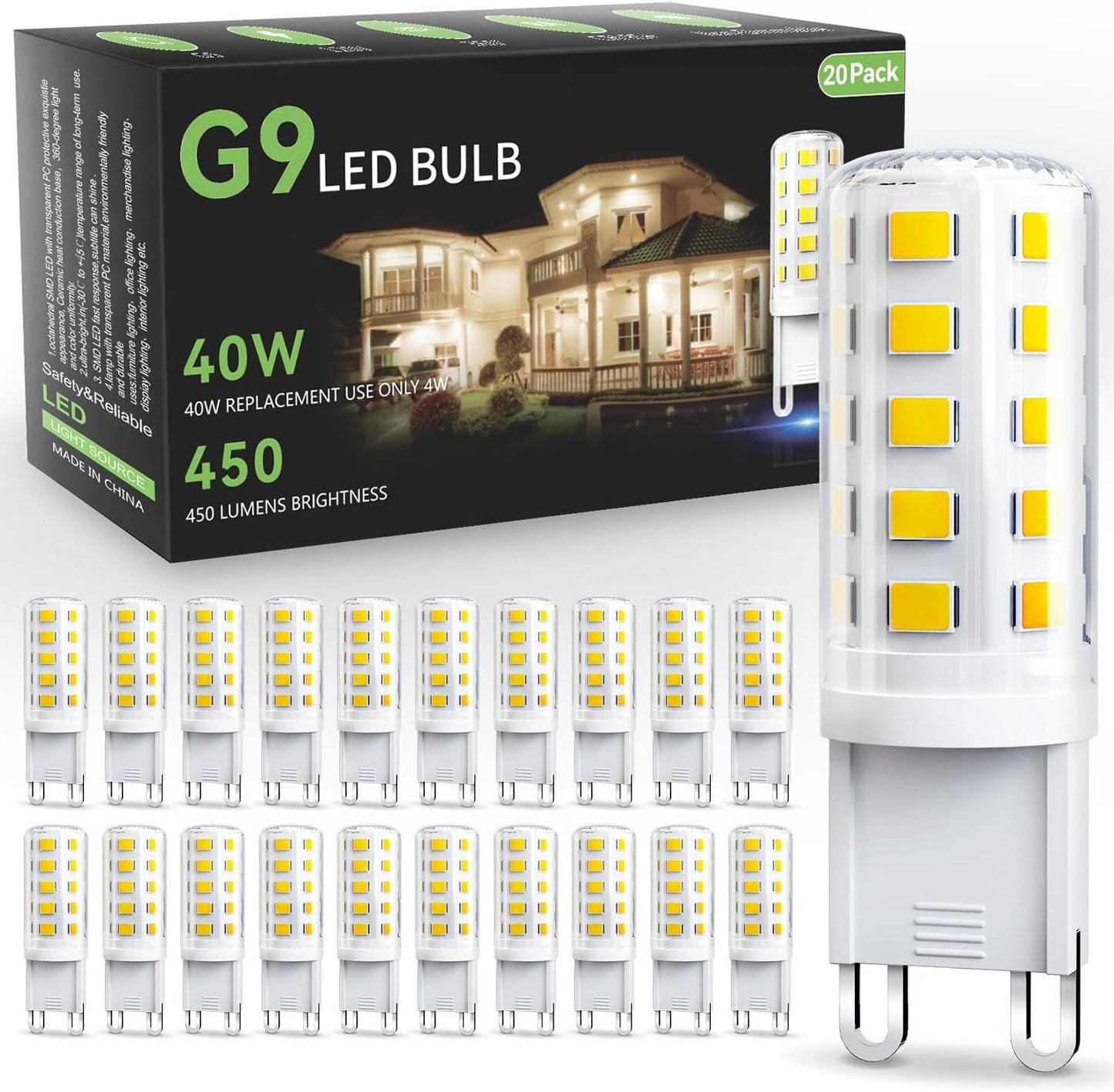 20 Pzas Bulbo LED G9 4W 6000K para Cristal