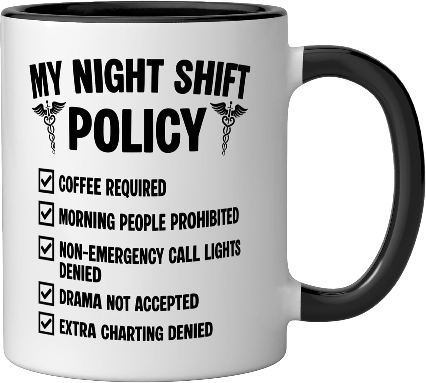 Taza cerámica para enfermero de turno noche RN ICU