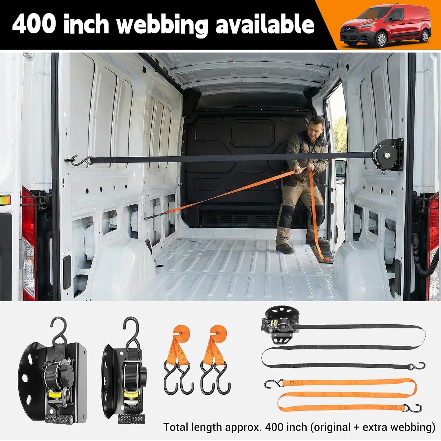 Correas retráctiles comp Ford Transit 2024-2025