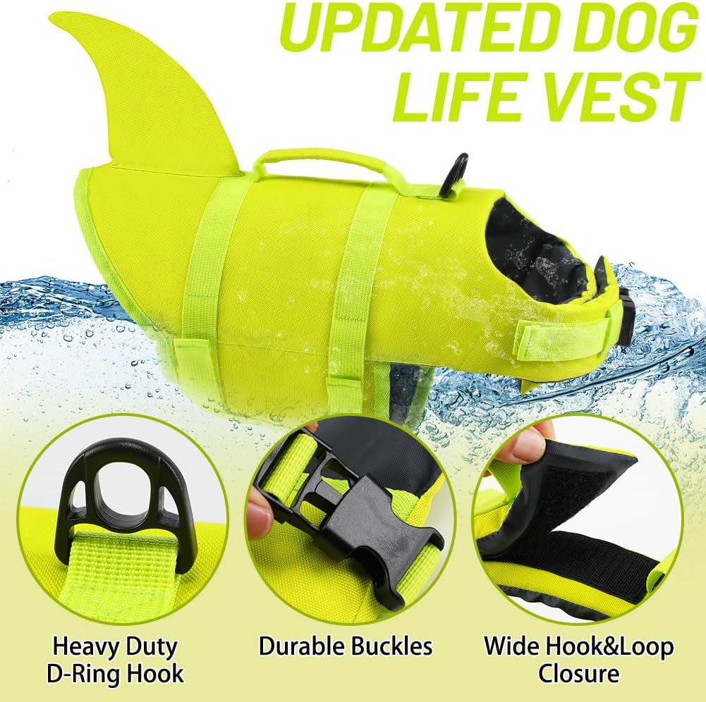 Chaleco salvavidas perro mediano Ripstop amarillo