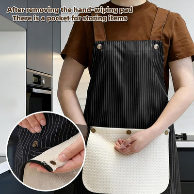Delantal impermeable con bolsillos y 2 toallas, talla grande para chefs