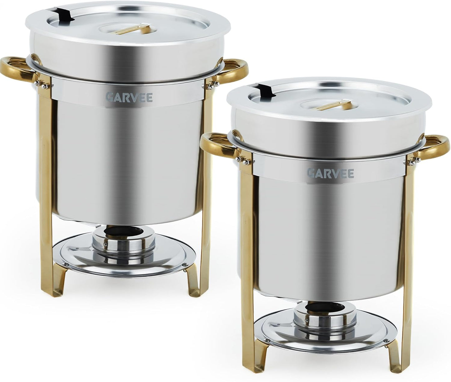 Set 2 Calentadores Sopa Redondos 11qt Acero Inox