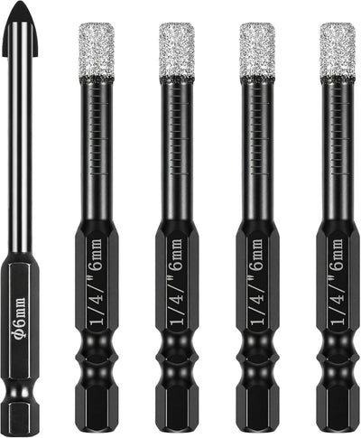 Set 5 Pzas Muela Diamante para Vidrio Cerámica 6mm
