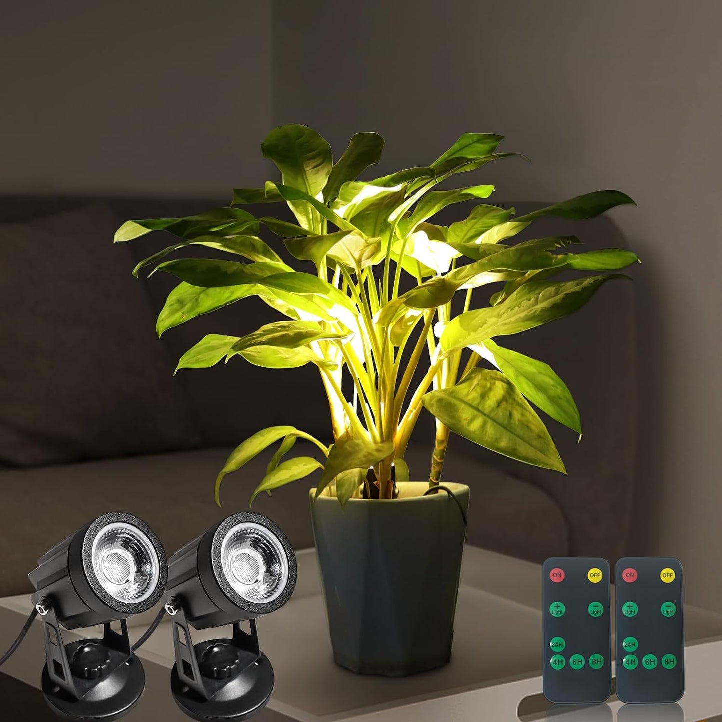 2 Focos LED Regulables Control Remoto 7.5ft Aluminio