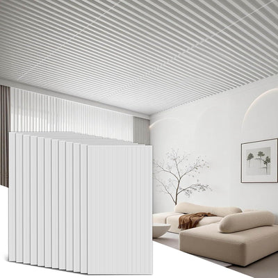 12 Paneles PVC 24x48pulg para Paredes y Techos Blanco
