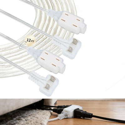 2 Cables Extensión 3 Salidas 12pies 18AWG 7A UL ETL