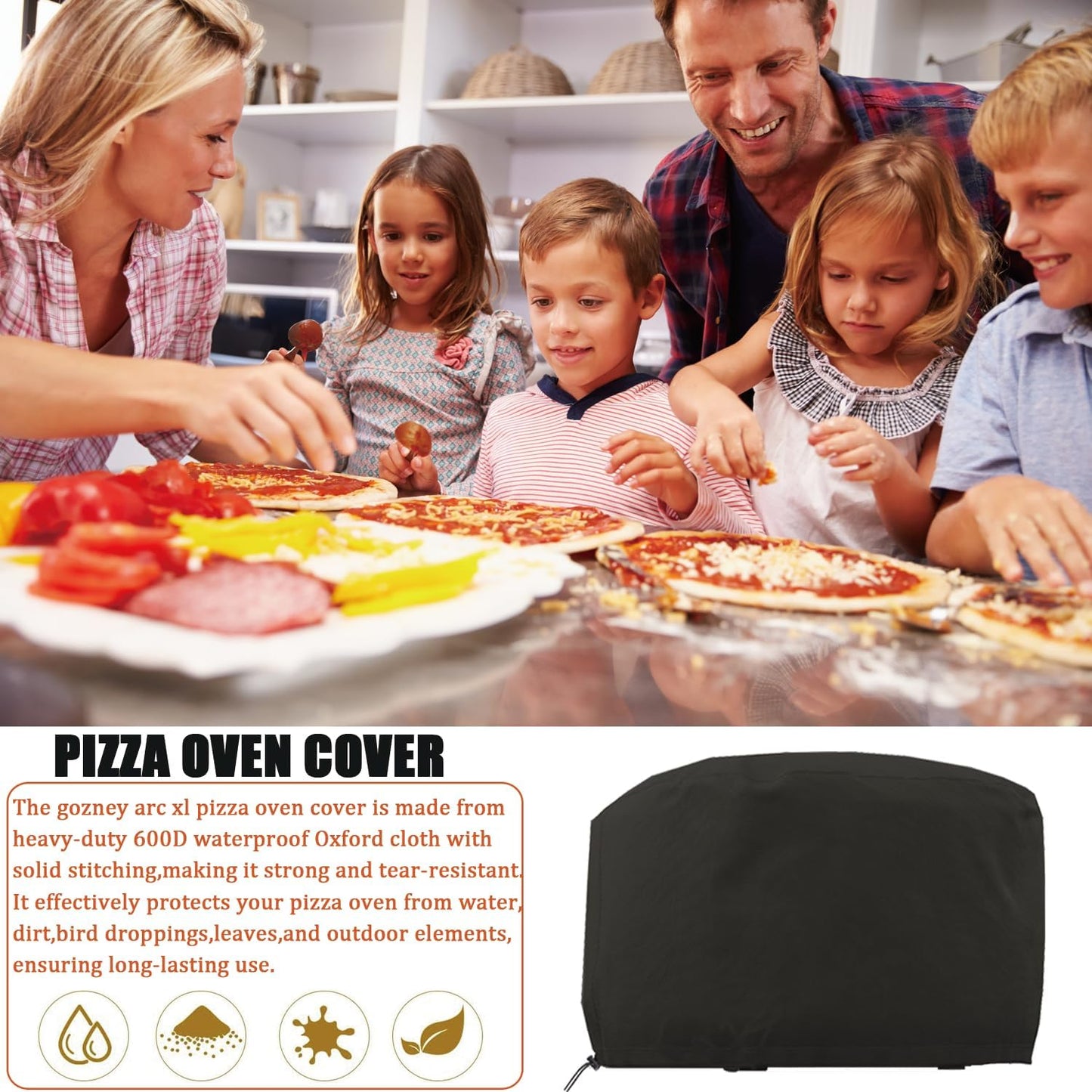 Cubierta horno pizza Gozney Arc XL 600D impermeable negro